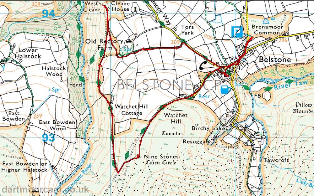 Map of Route -  Crown Copyright -  Ordnance Survey Licence number 100047373