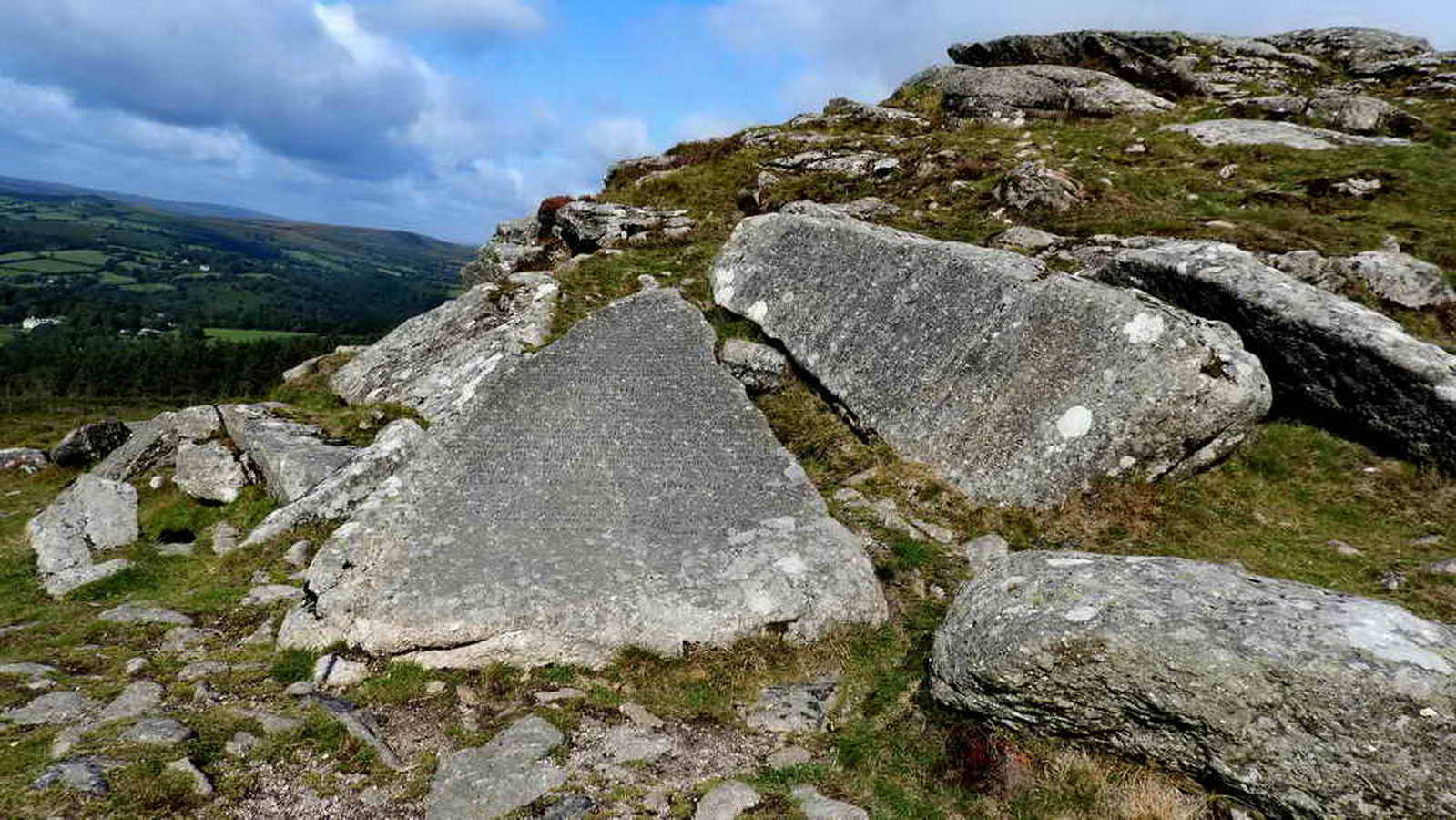 The Commandments Stones - the two stones with the lettering