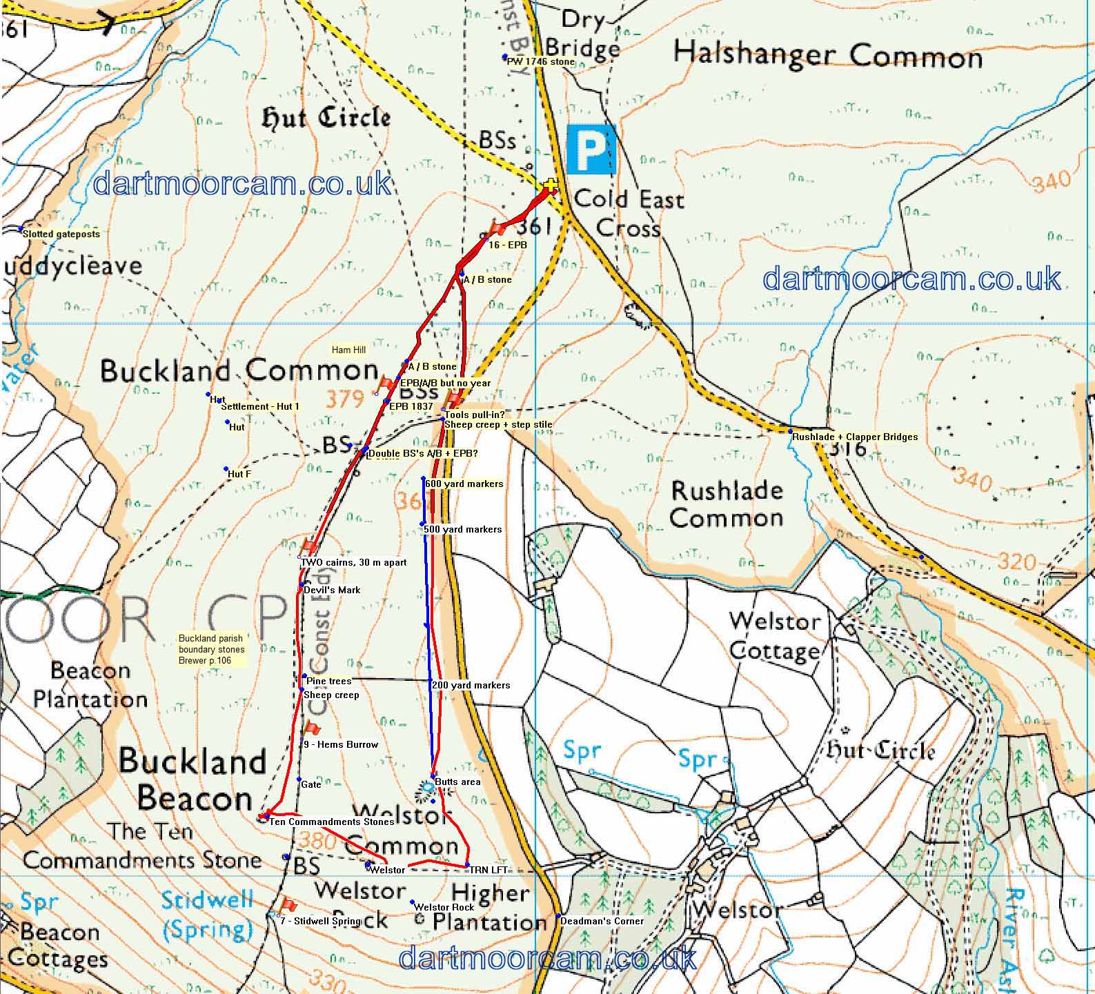 Map of Route -  Crown Copyright -  Ordnance Survey Licence number 100047373