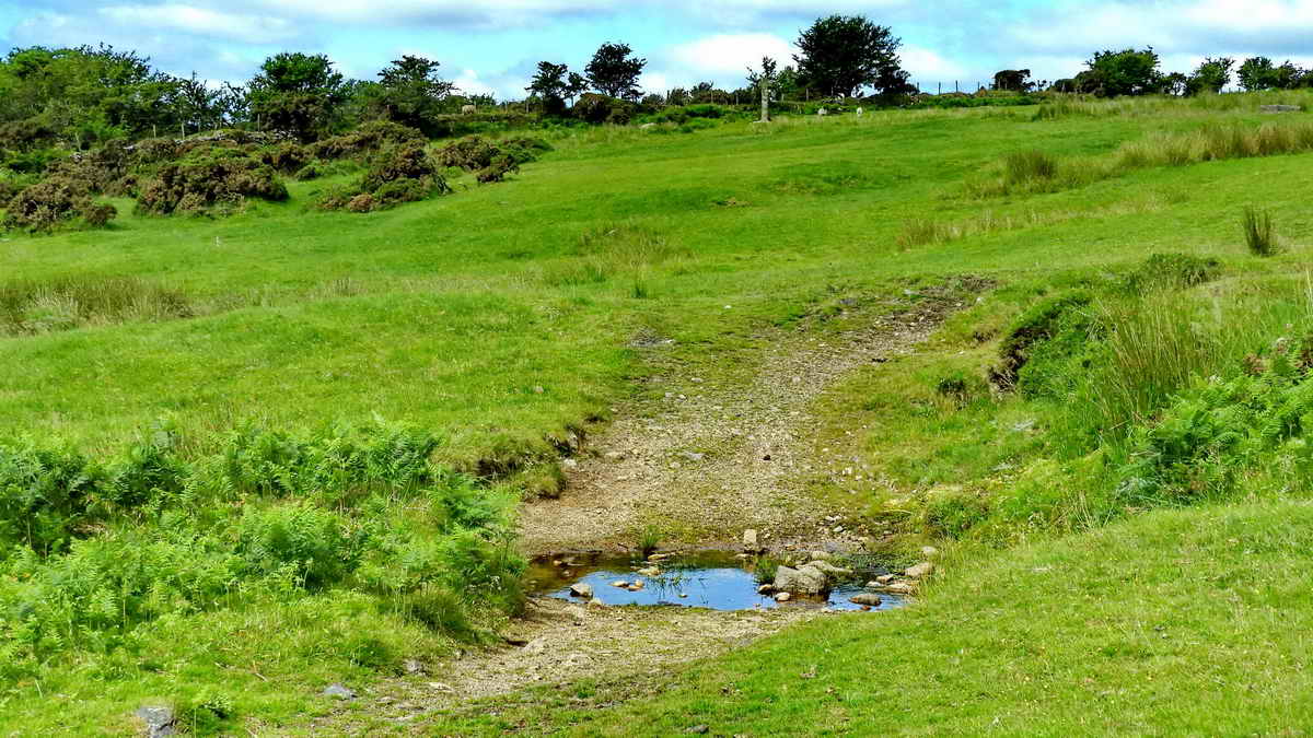 Small ford over a shallow stream as we head towards the cross