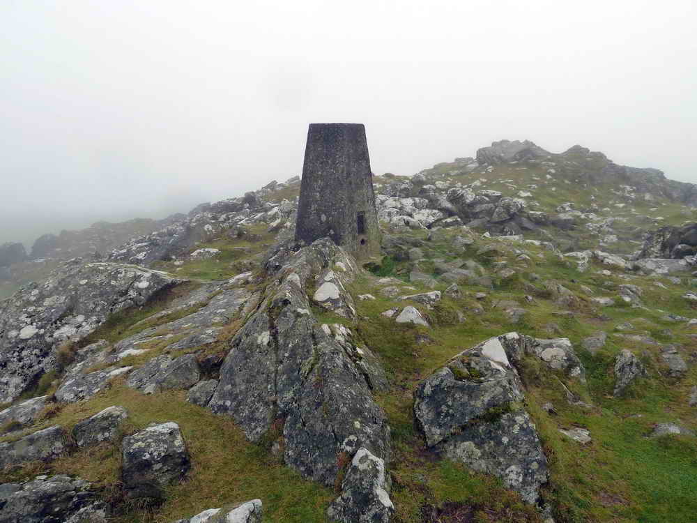 Cox Tor trig. point - the tor is composed of dolerite, not granite