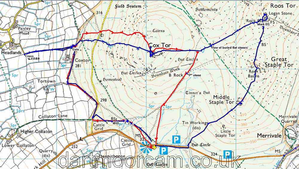 Map of Route -  Crown Copyright -  Ordnance Survey Licence number 100047373