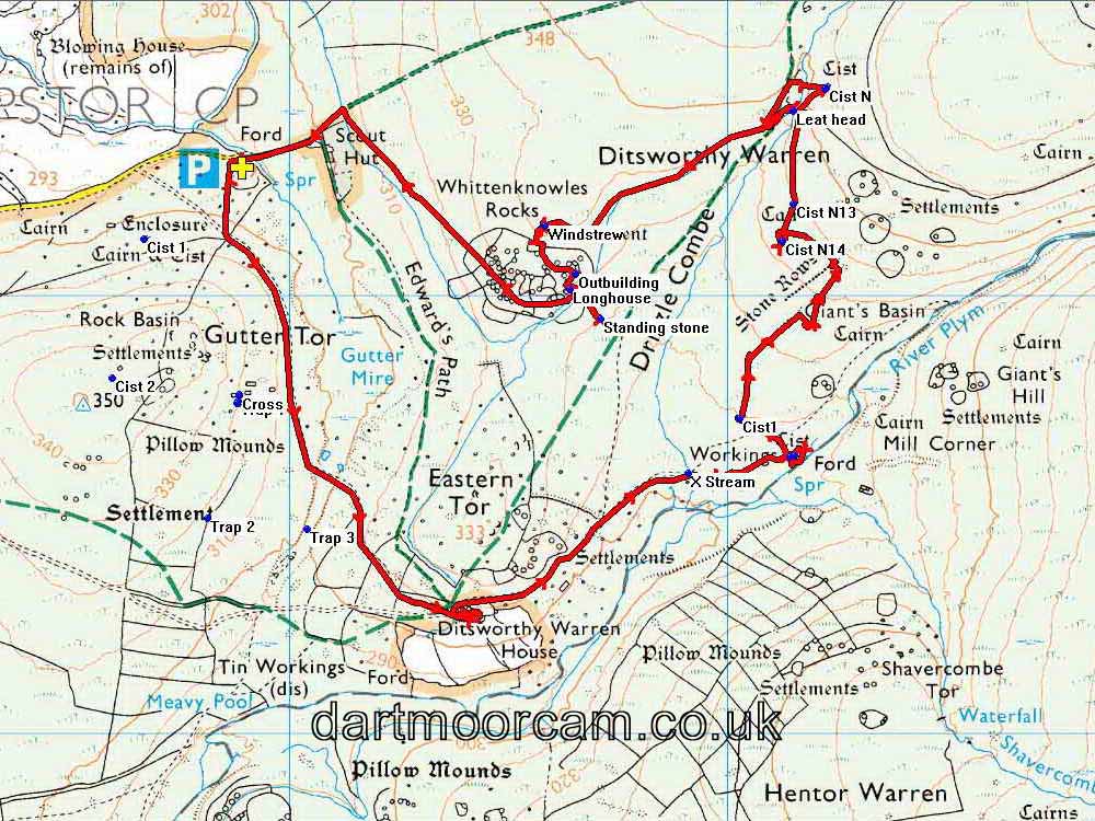 Map of Route - Crown Copyright - Ordnance Survey Licence number 100047373
