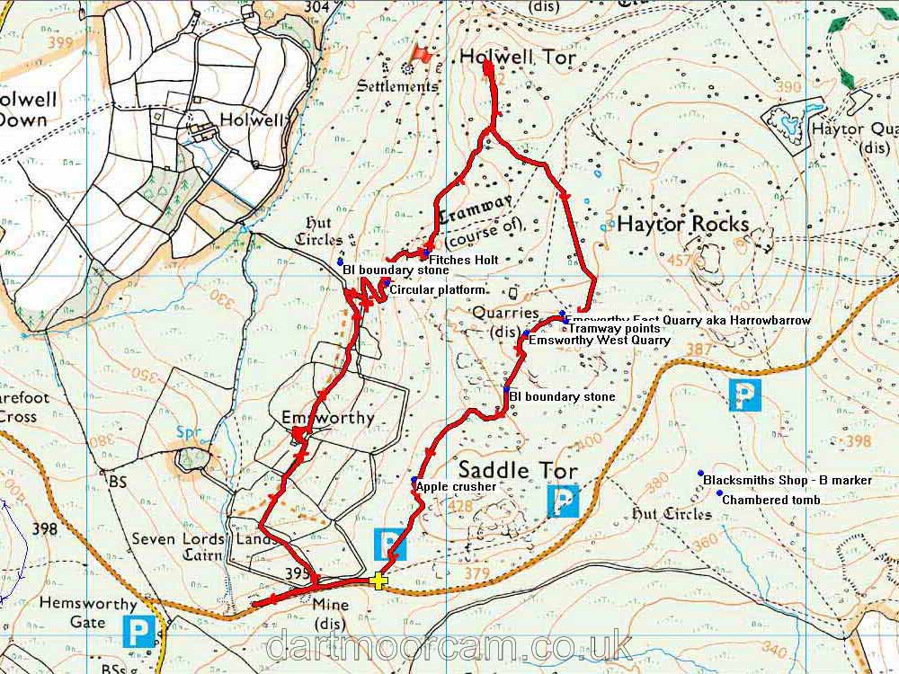 Map of Route -  Crown Copyright -  Ordnance Survey Licence number 100047373