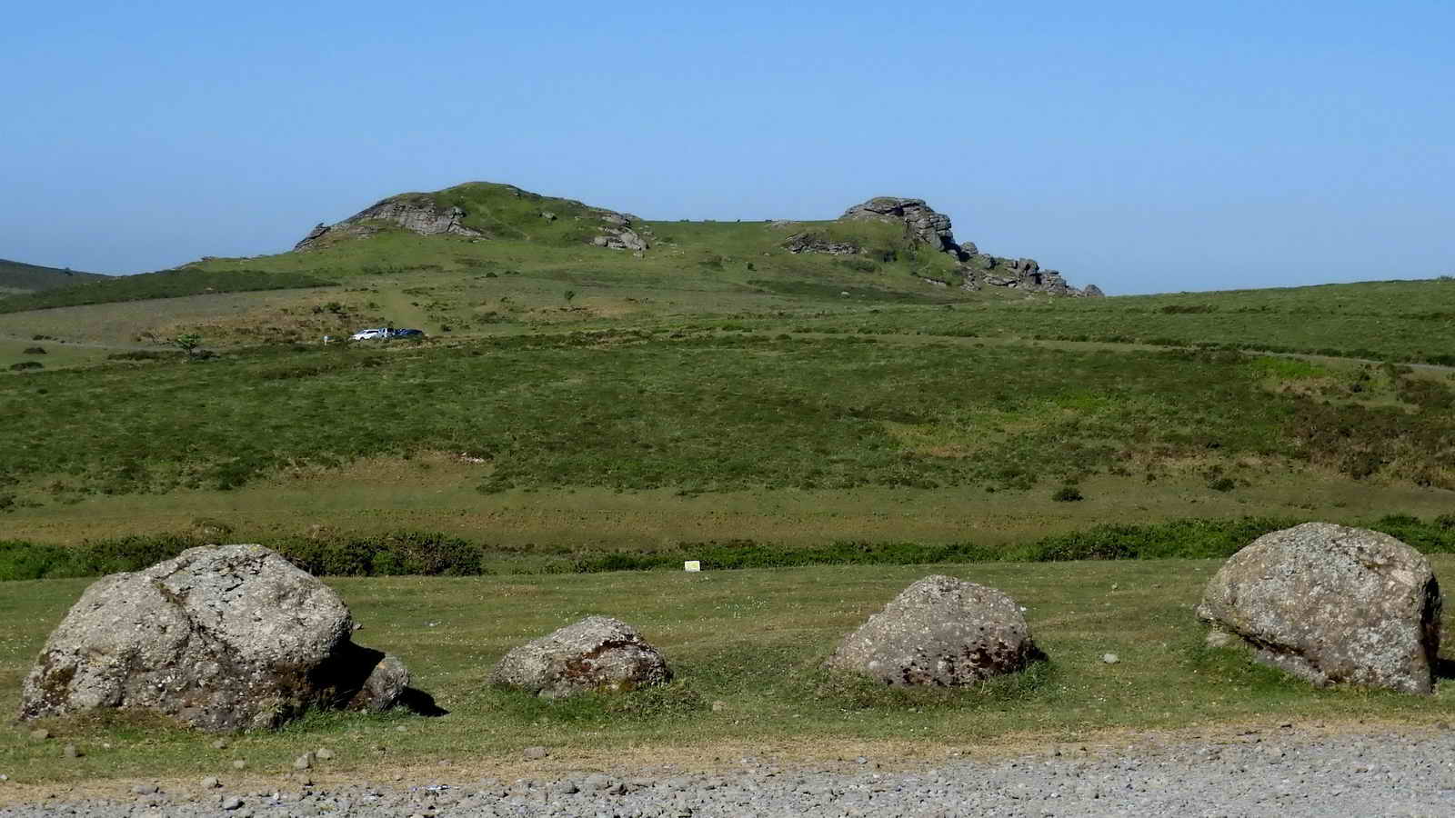 Saddle Tor, SX 751 763, elevation 478 metres (1568 ft), seen from Haytor Upper Car Park