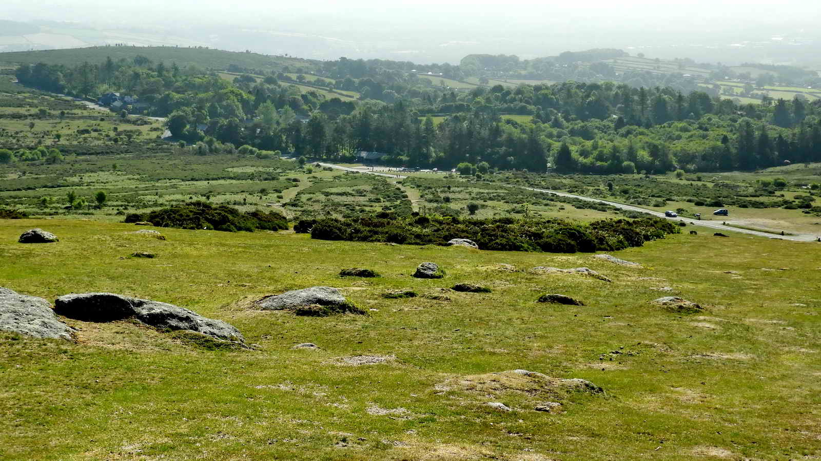 Looking down towards the Lower Car Park against the treeline