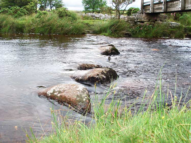 Stepping stones, as well as the bridge and ford