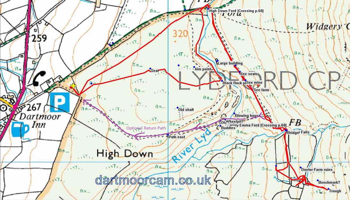 Map of Route -  Crown Copyright -  Ordnance Survey Licence number 100047373