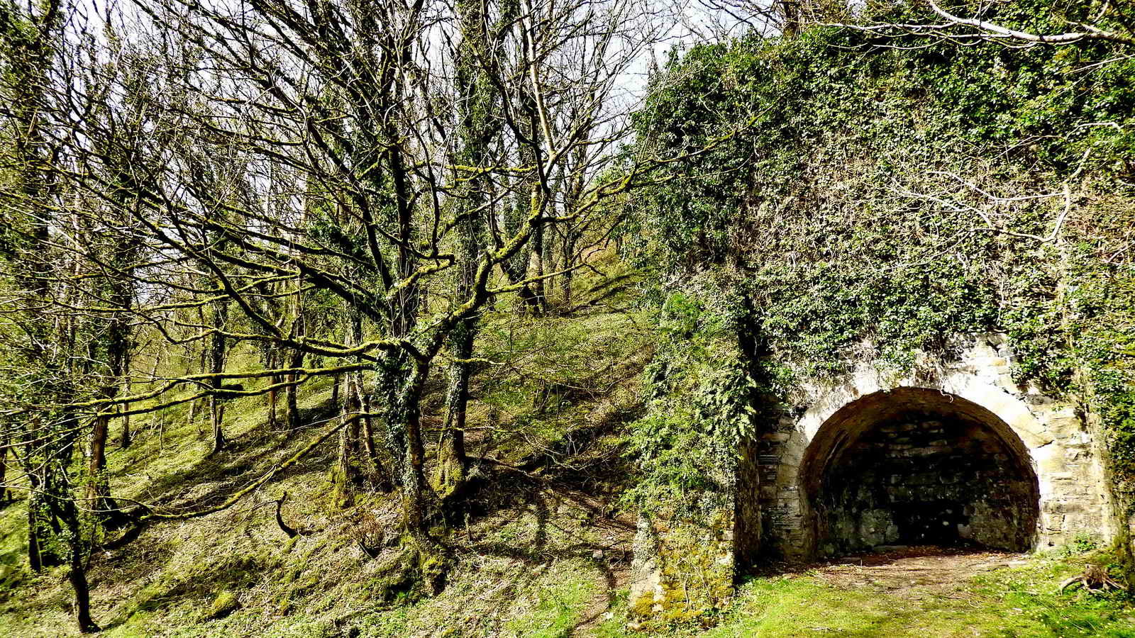 To the left of the kiln is an inclined plane running back to Meldon Pool, which was then still a quarry