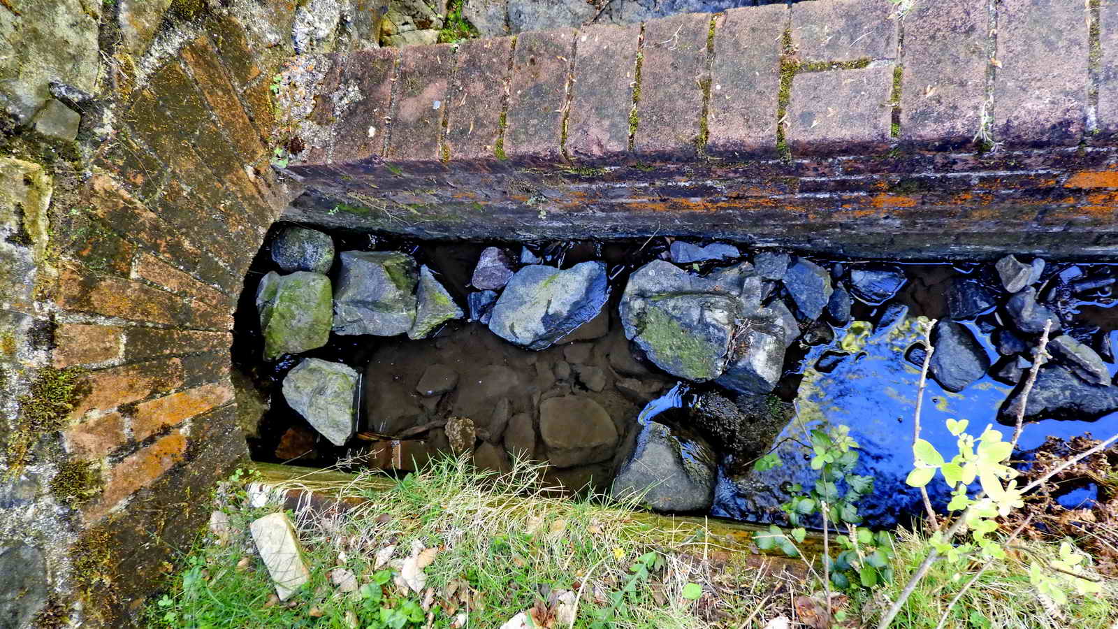 The brick lined channel where waste water was released, having spent its energy