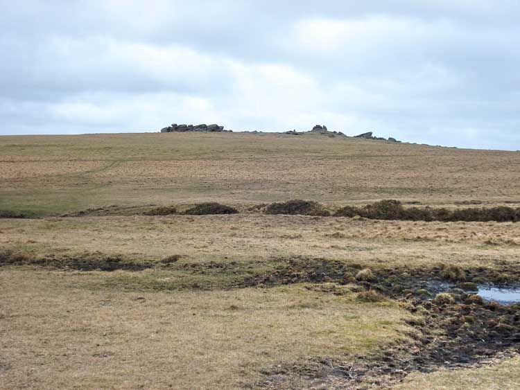 A look back up to Sourton Tors