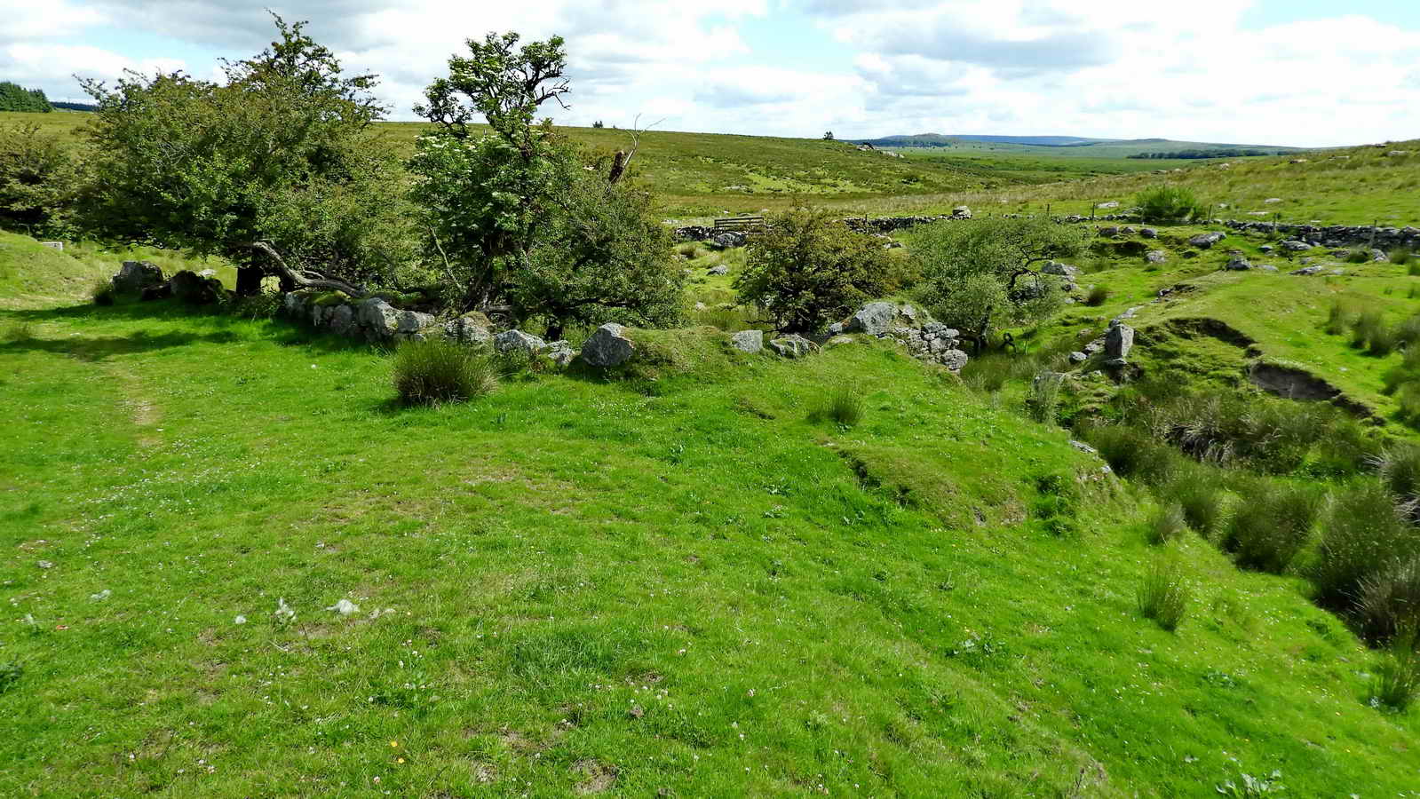 Large building (21 long paces in length) beside the track down to the Blackabrook River, at SX 60150 73723