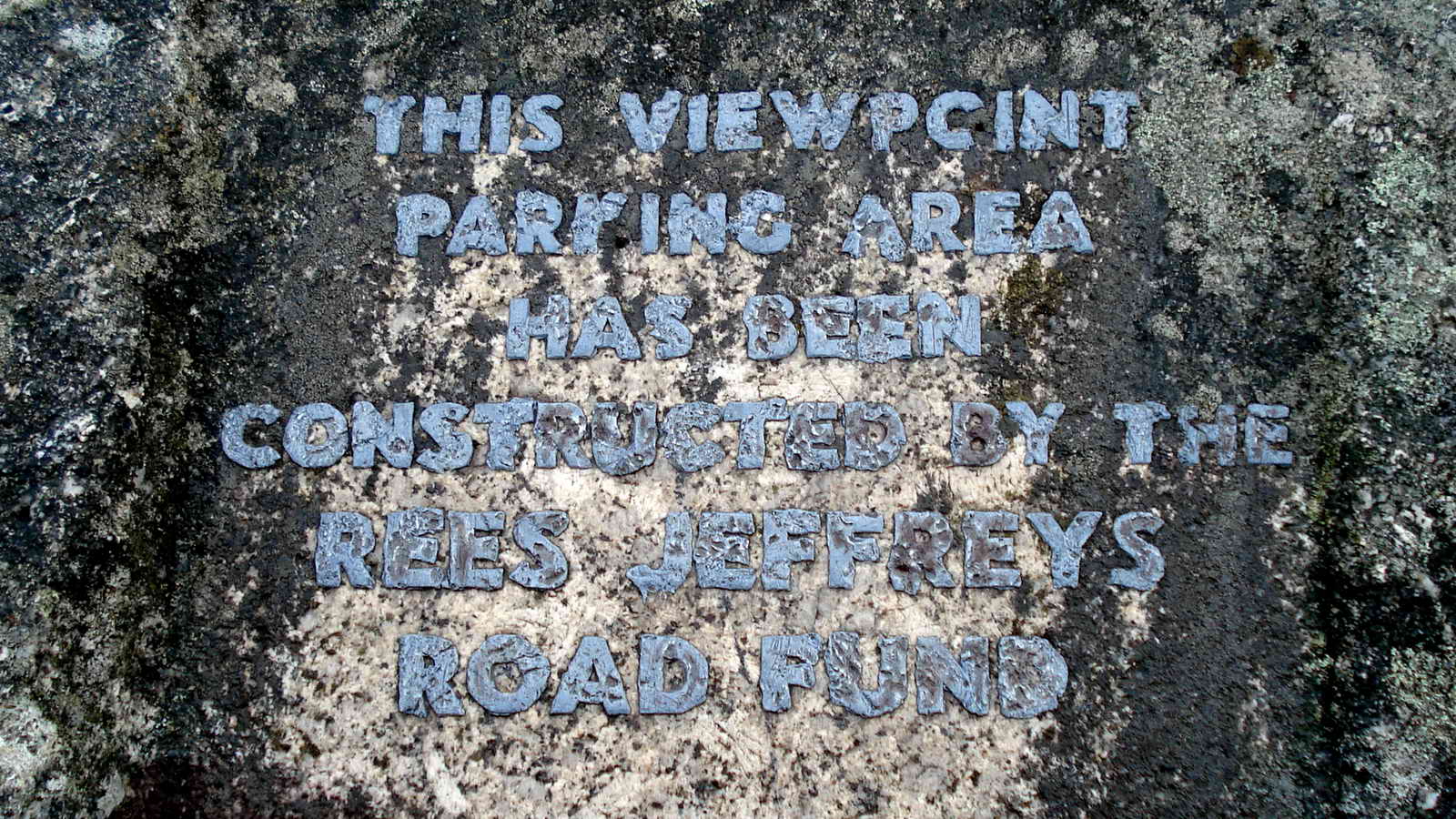 Plaque in the car park