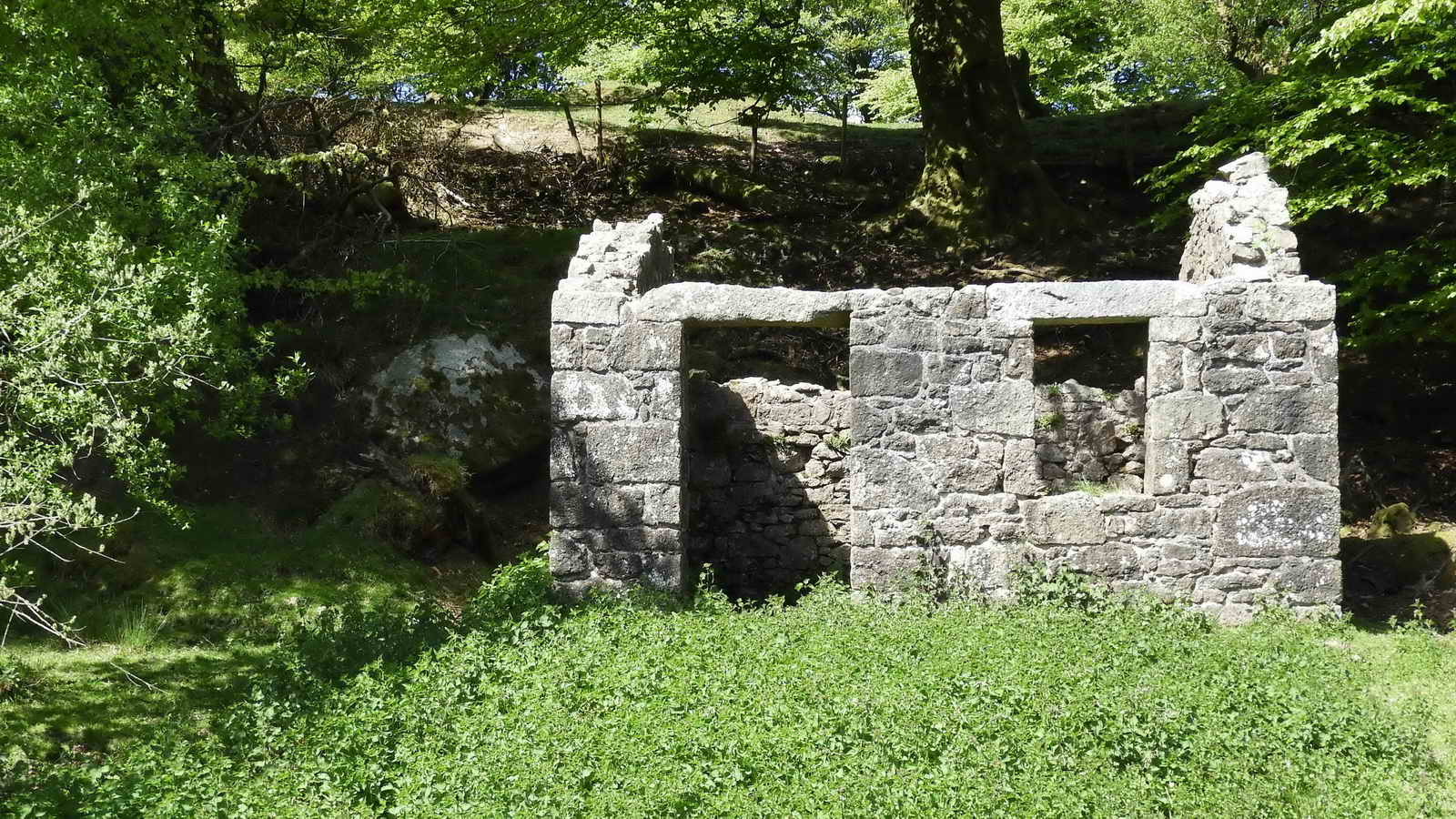 A closer view, showing plaster rendering on the rear wall to the left