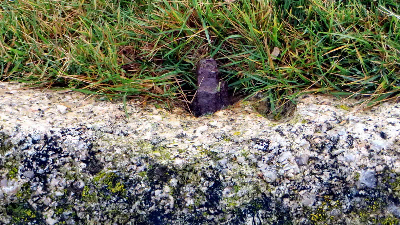 Looking more closely at the stone, we can see evidence that confirms it was once a gatepost