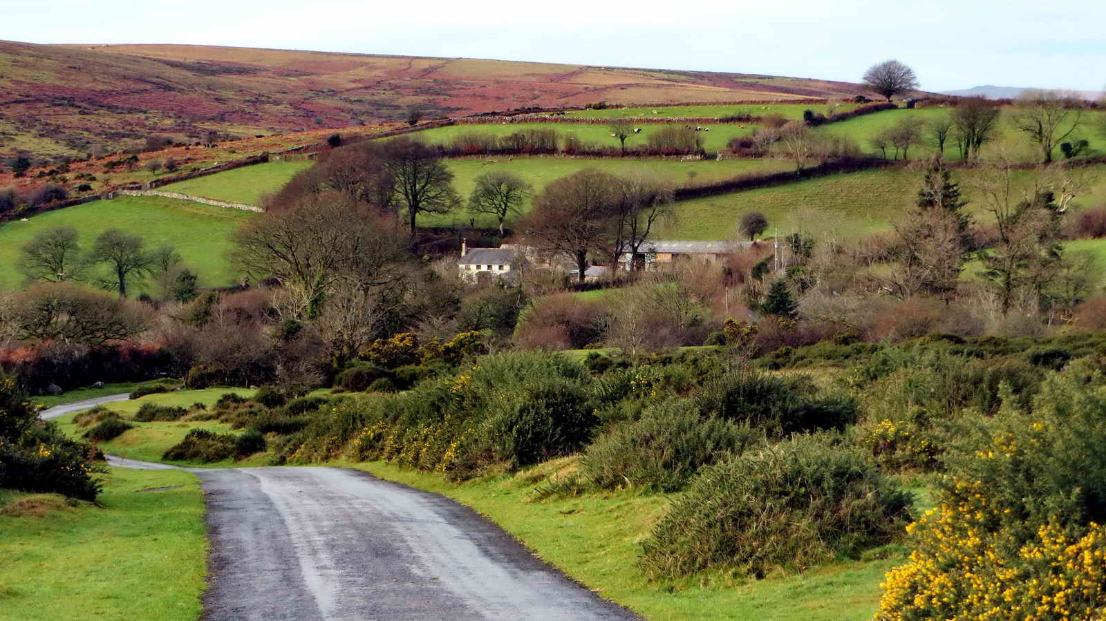 The road West towards Drywell Cross