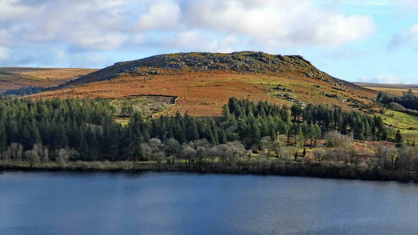 Sheeps Tor with Narrator on its left flank