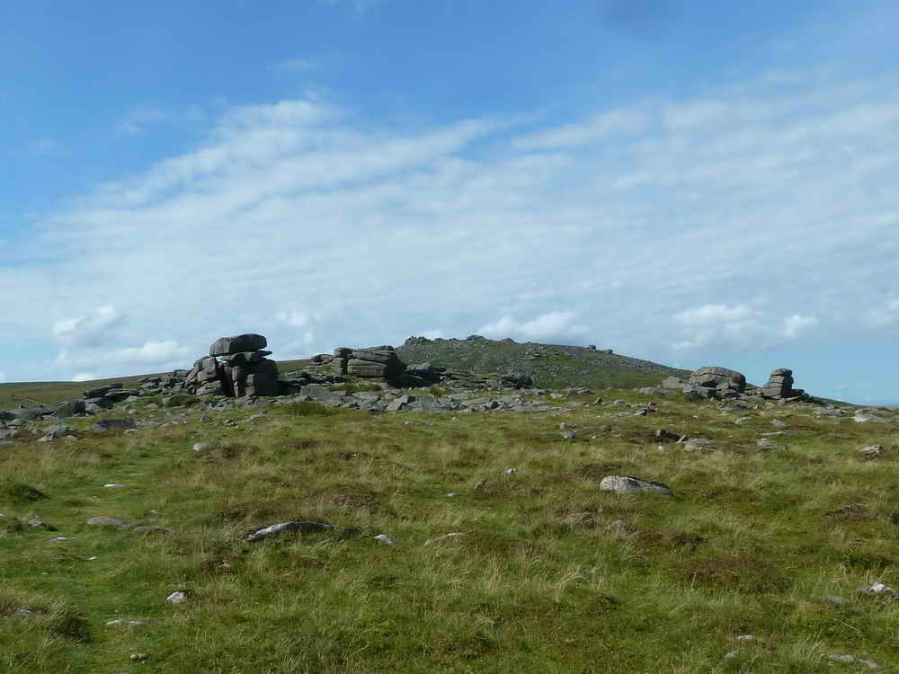 Row Tor, SX 593 916, elevation 468 metres (1535 feet)  West Mill Tor behind