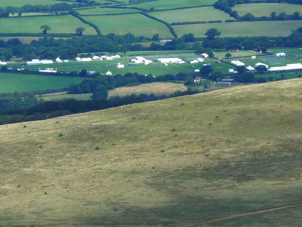 Zoomed view to the marquees of the Okehampton Show