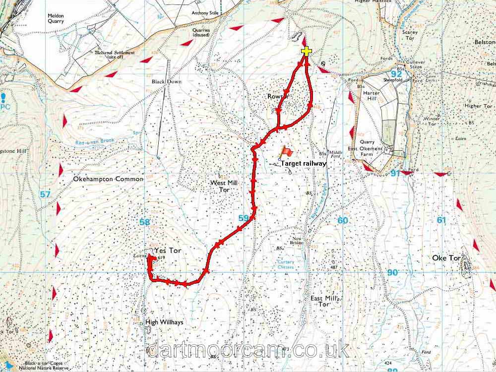 Map of Route -  Crown Copyright -  Ordnance Survey Licence number 100047373